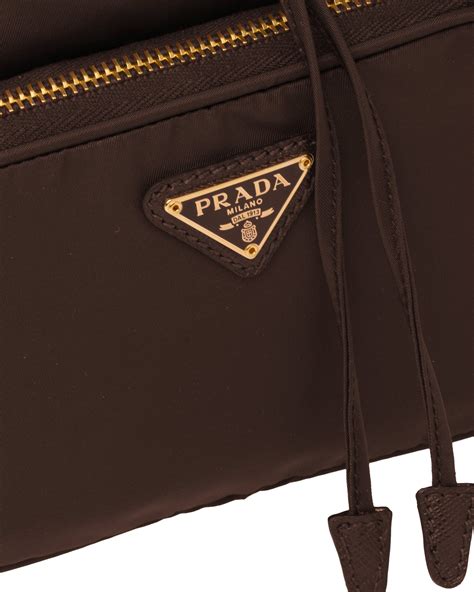 brown nylon prada bag.